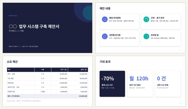 제안서 PPT 템플릿 이미지 (1쪽)